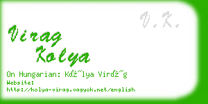 virag kolya business card